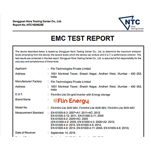FlinInfini Lite 4-5kW – IEC 61000 – Test Report
