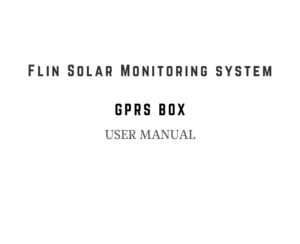 Flin GPRS Monitoring Solution Manual