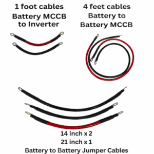 Premium Soldered DC Battery Cables - 2402 for 2 batteries and 1 inverter