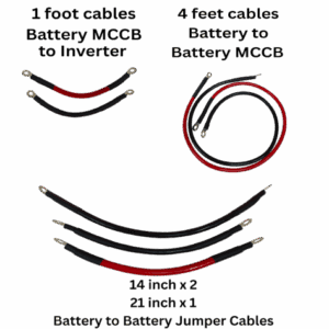 Premium Soldered DC Battery Cables - 4804 for 2 batteries and 1 inverter
